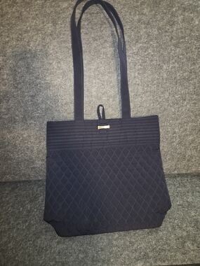 Vera Bradley Quilted Navy Long-Handle Tote